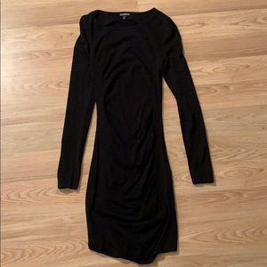 Ruched Long Sleeve Sweater Dress